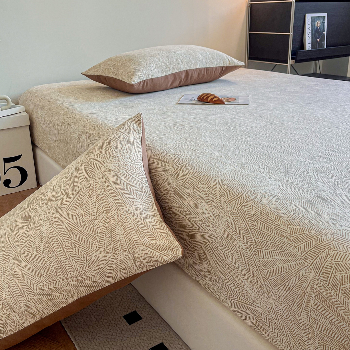 91家纺网 家纺一手货源 找家纺 慕梵家居2025新款100%全棉磨毛单床笠 织语