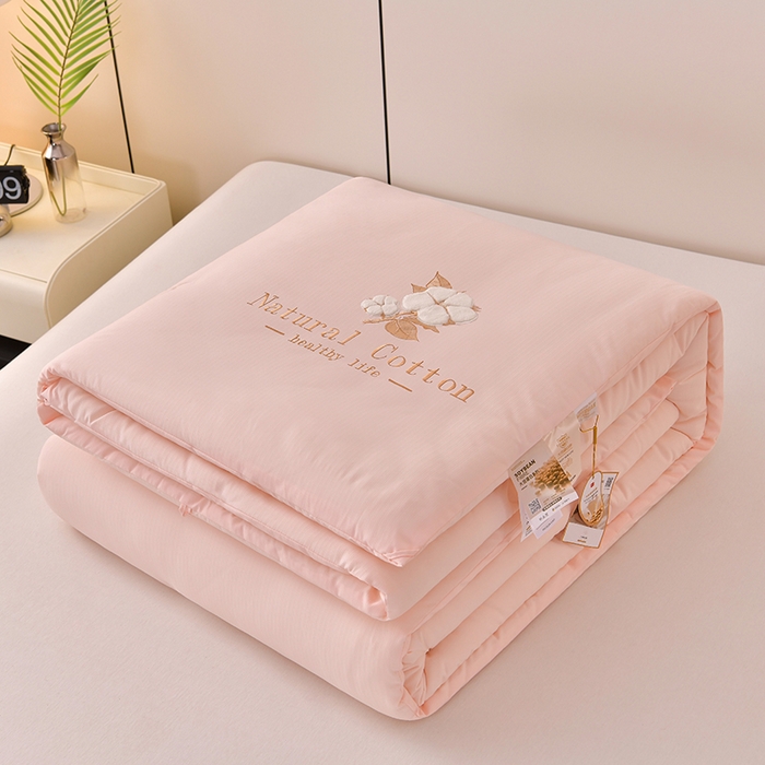 91家纺网 家纺一手货源 找家纺 小牛席业 2025新款棉花朵朵-新疆棉花被系列 棉花朵朵-新疆棉花被（粉玉）