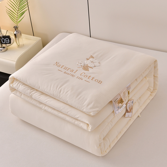 91家纺网 家纺一手货源 找家纺 小牛席业 2025新款棉花朵朵-新疆棉花被系列 棉花朵朵-新疆棉花被（米色）