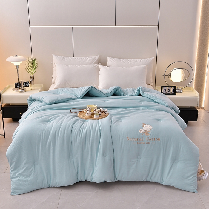 91家纺网 家纺一手货源 找家纺 小牛席业 2025新款棉花朵朵-新疆棉花被系列 棉花朵朵-新疆棉花被（天蓝）