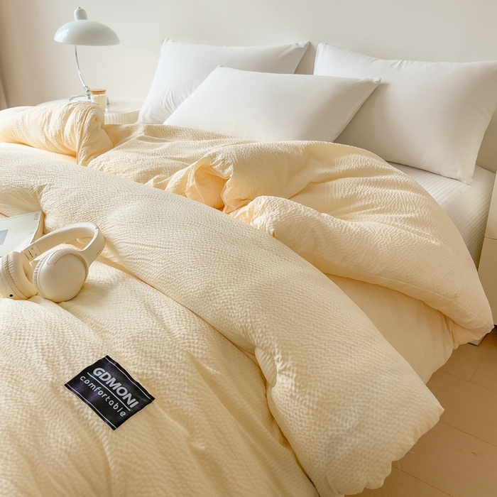 宝士康家纺 2025新款10A抗菌泡泡棉大豆冬被米黄