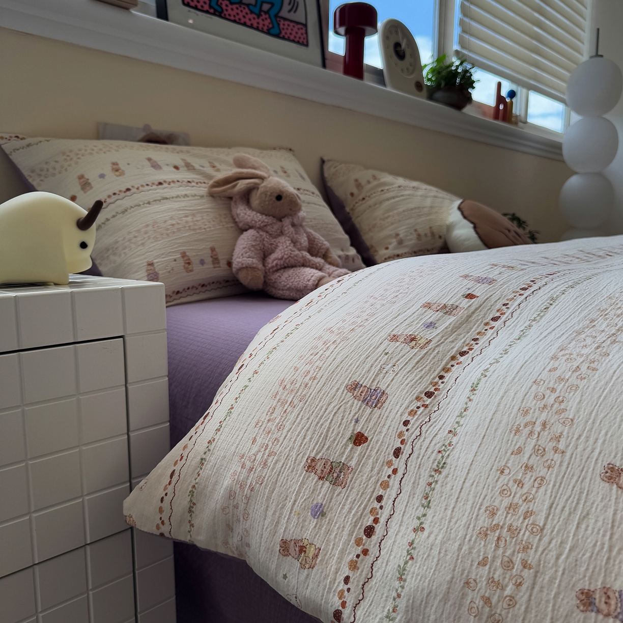 91家纺网 家纺一手货源 找家纺 （总）水墨江南 2025新款高克重云感双层纱印花四件套-场景二