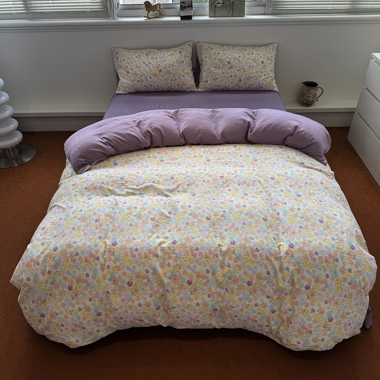 91家纺网 家纺一手货源 找家纺 （总）水墨江南 2025新款高克重云感双层纱印花四件套-场景二