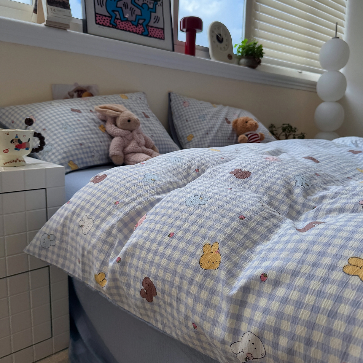 91家纺网 家纺一手货源 找家纺 （总）水墨江南 2025新款高克重云感双层纱印花四件套-场景二