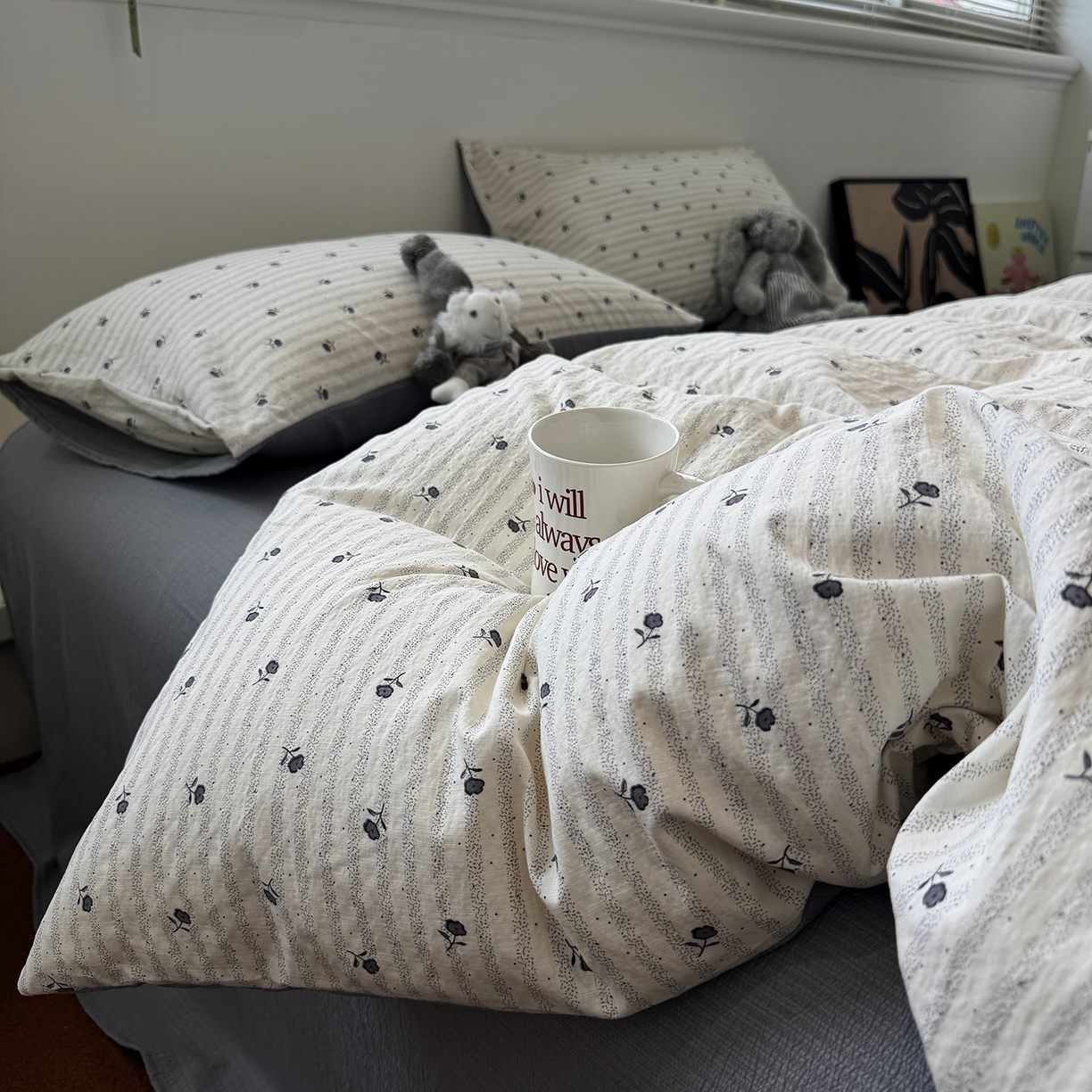 91家纺网 家纺一手货源 找家纺 （总）水墨江南 2025新款高克重云感双层纱印花四件套-场景二