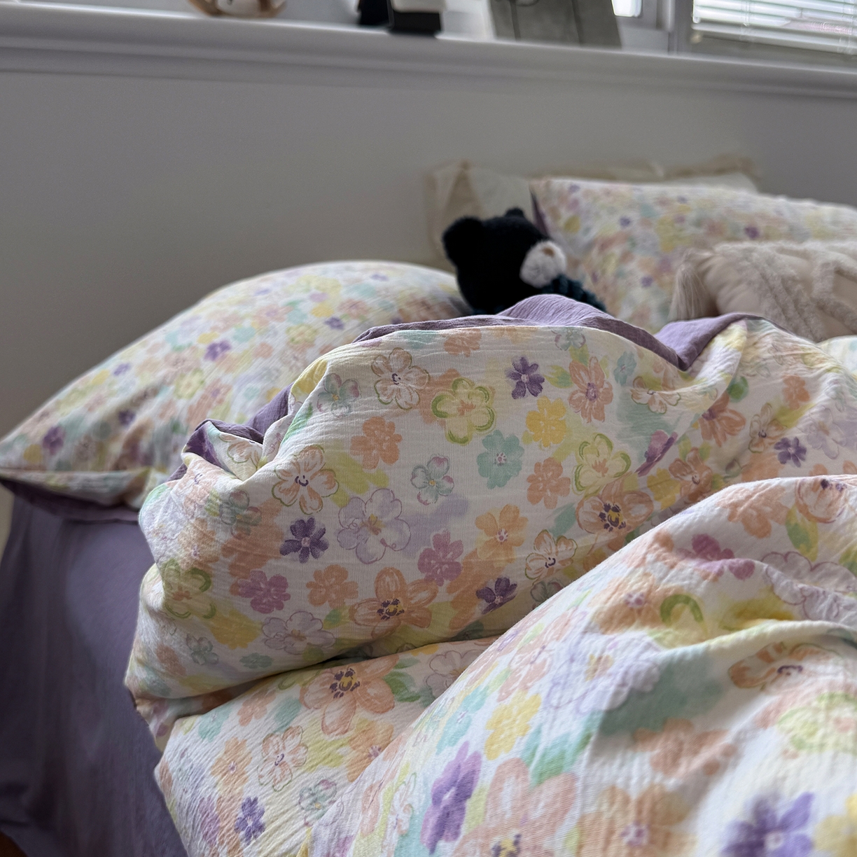 91家纺网 家纺一手货源 找家纺 （总）水墨江南 2025新款高克重云感双层纱印花四件套-场景二