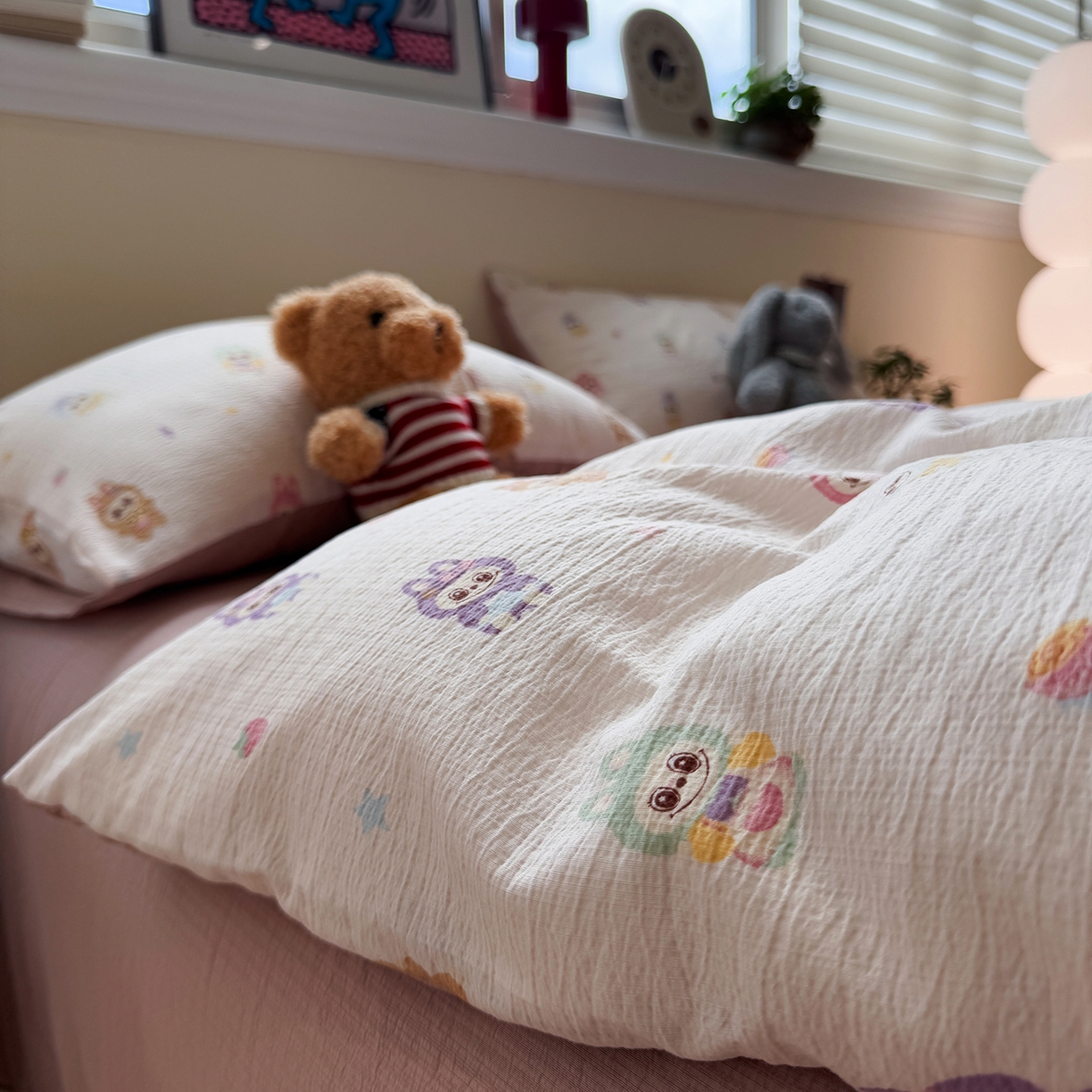 91家纺网 家纺一手货源 找家纺 （总）水墨江南 2025新款高克重云感双层纱印花四件套-场景二