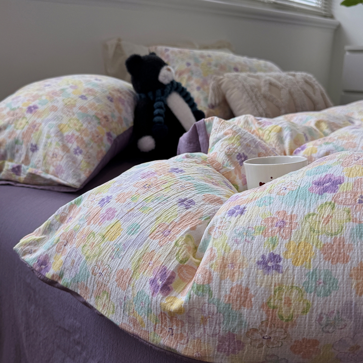 91家纺网 家纺一手货源 找家纺 （总）水墨江南 2025新款高克重云感双层纱印花四件套-场景二