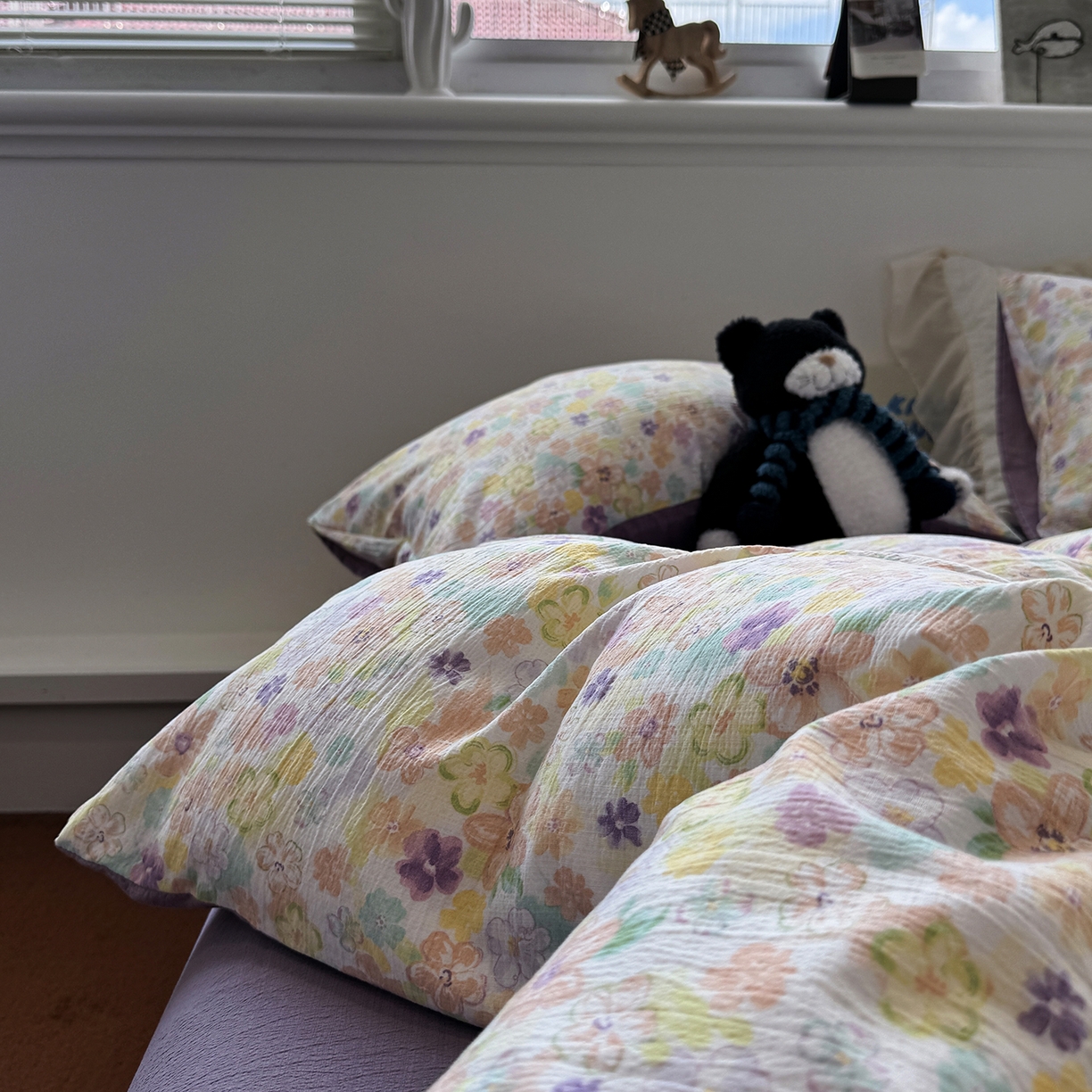 91家纺网 家纺一手货源 找家纺 （总）水墨江南 2025新款高克重云感双层纱印花四件套-场景二