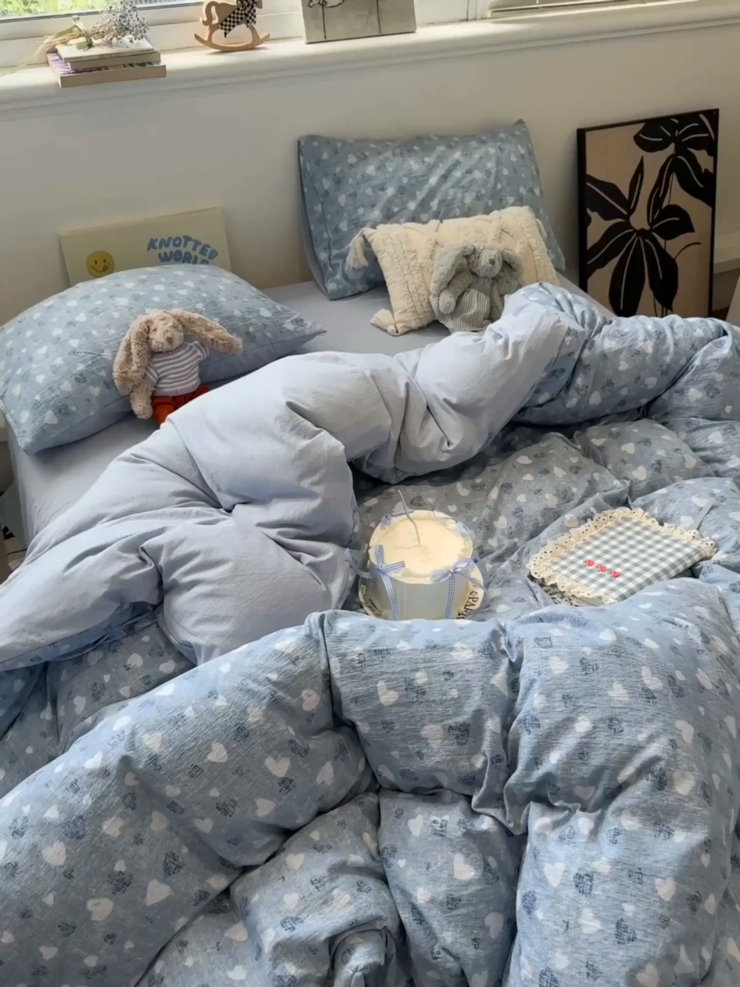 91家纺网 家纺一手货源 找家纺 水墨江南 2025新款高克重云感双层纱印花四件套-场景二 小确幸