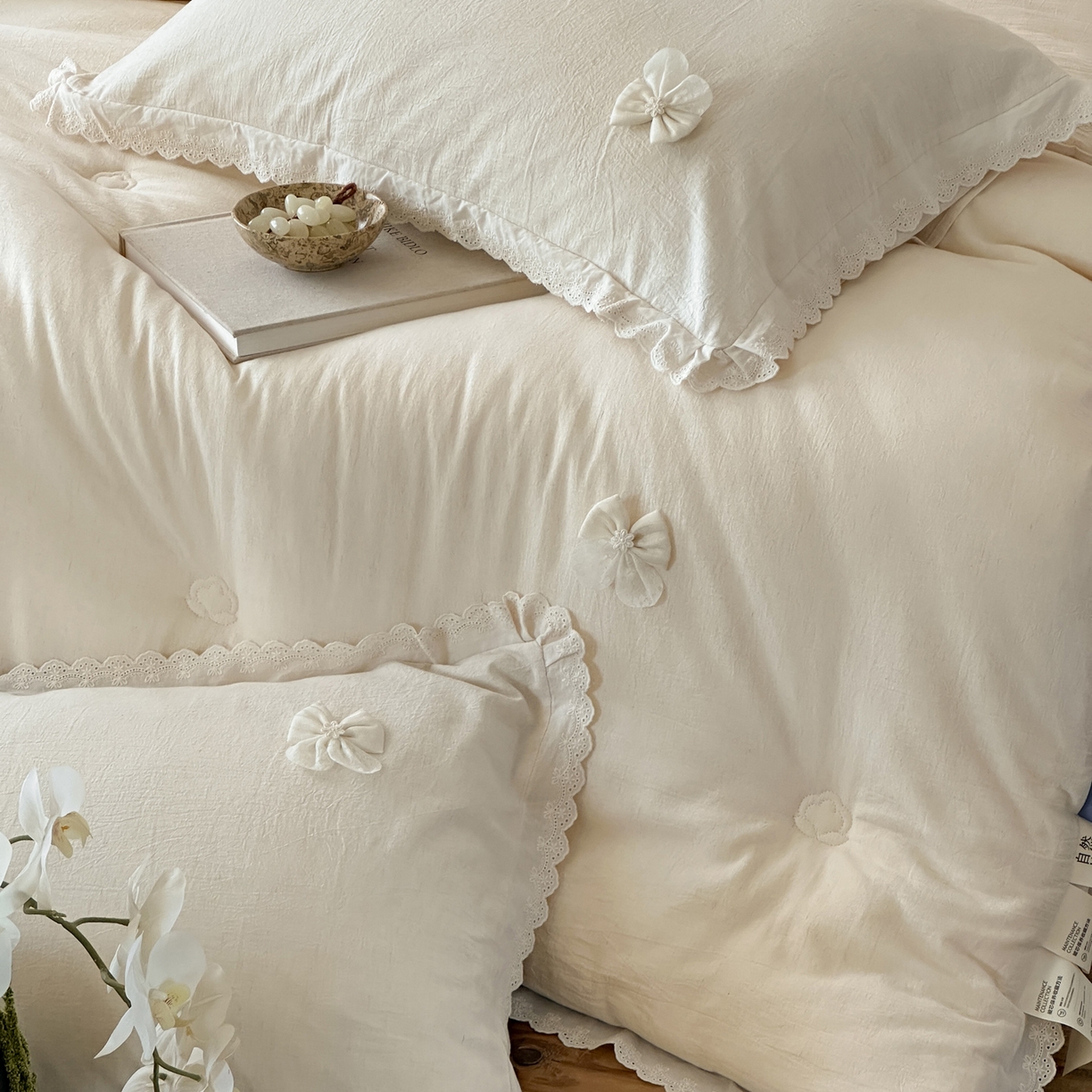 91家纺网 家纺一手货源 找家纺 （总）一加一 2025新款柔韵抗菌棉麻被子被芯冬被-蝶舞