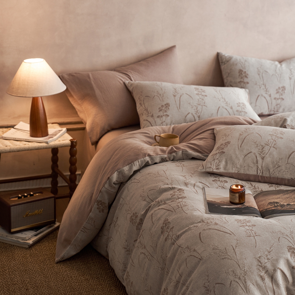 91家纺网 家纺一手货源 找家纺 （总）清雅福 2025新款A类全棉水洗色织大提花四件套