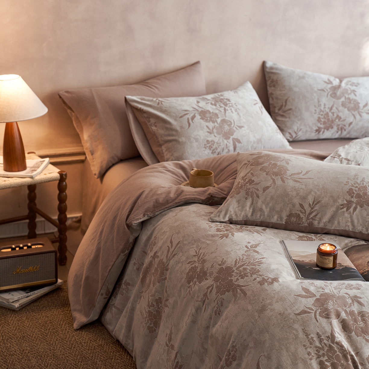 91家纺网 家纺一手货源 找家纺 （总）清雅福 2025新款A类全棉水洗色织大提花四件套