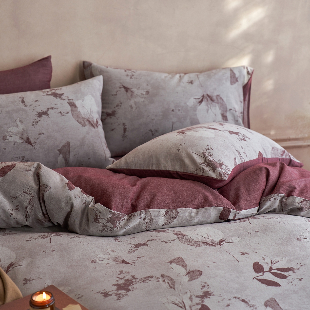 91家纺网 家纺一手货源 找家纺 清雅福 2025新款A类全棉水洗色织大提花四件套 青棠-红棕