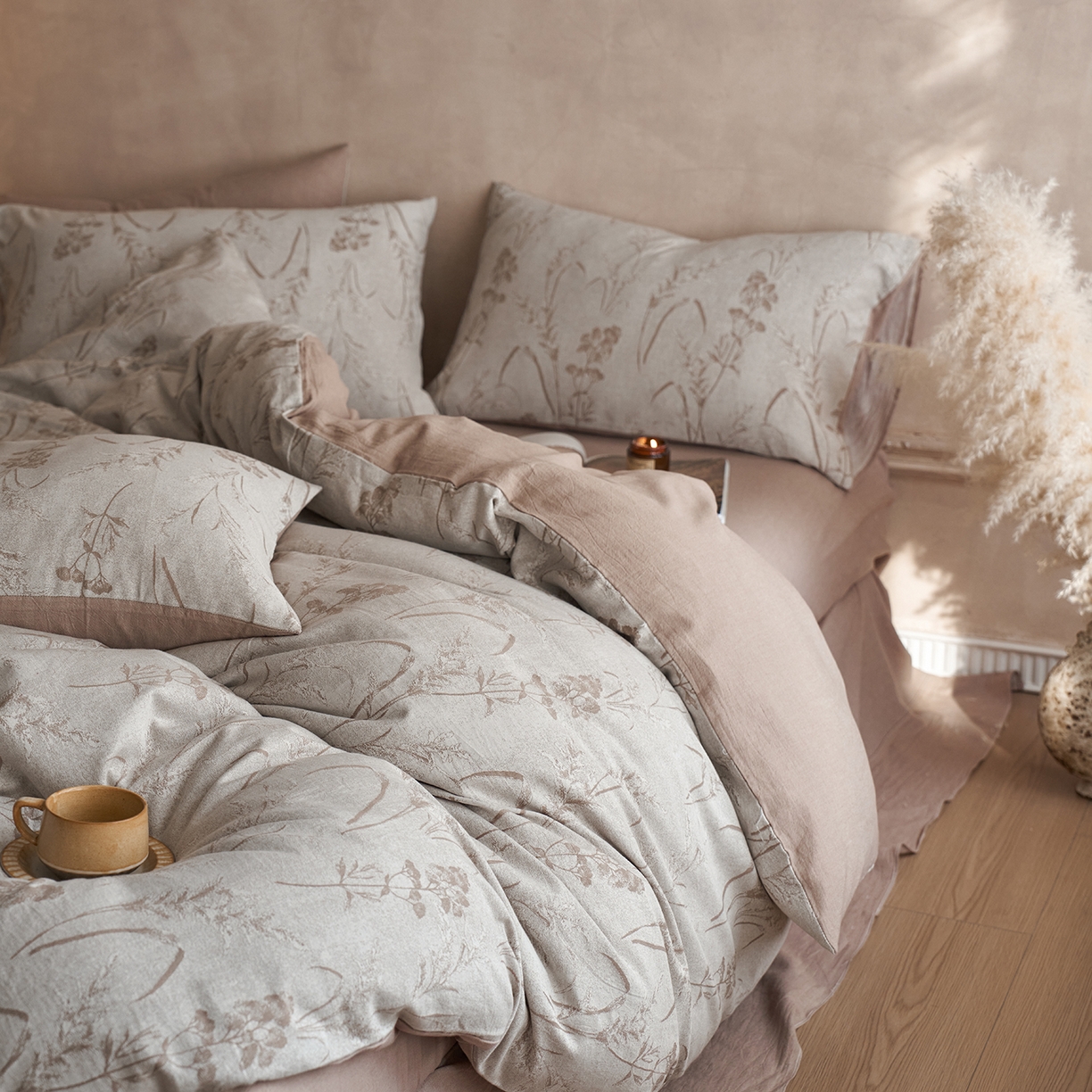 91家纺网 家纺一手货源 找家纺 （总）清雅福 2025新款A类全棉水洗色织大提花四件套