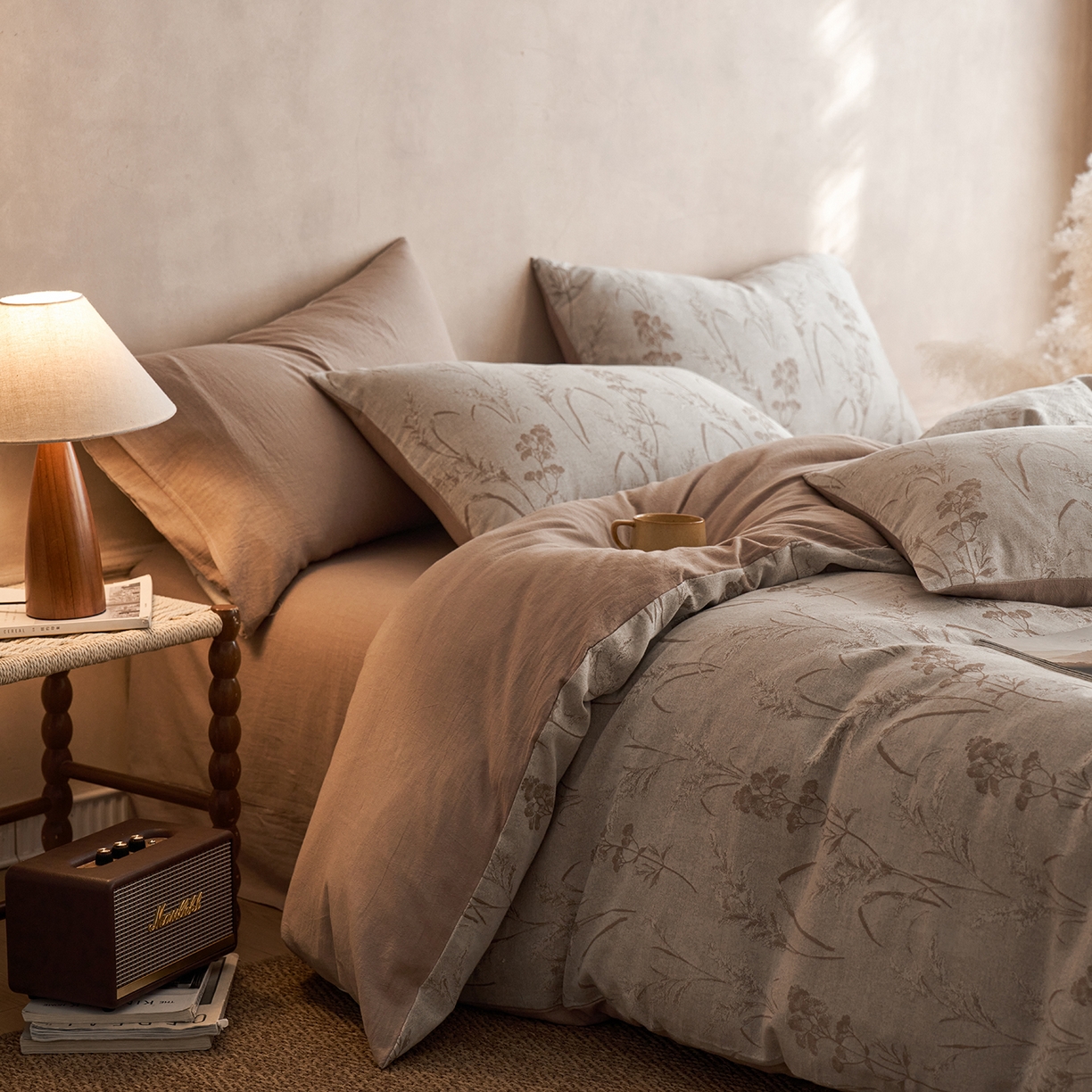 91家纺网 家纺一手货源 找家纺 （总）清雅福 2025新款A类全棉水洗色织大提花四件套