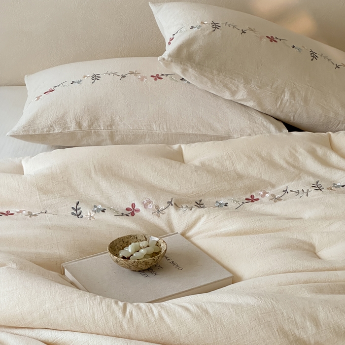 91家纺网 家纺一手货源 找家纺 （总）一加一 2025新款棉麻刺绣抗菌被子被芯冬被-竺羽叠香