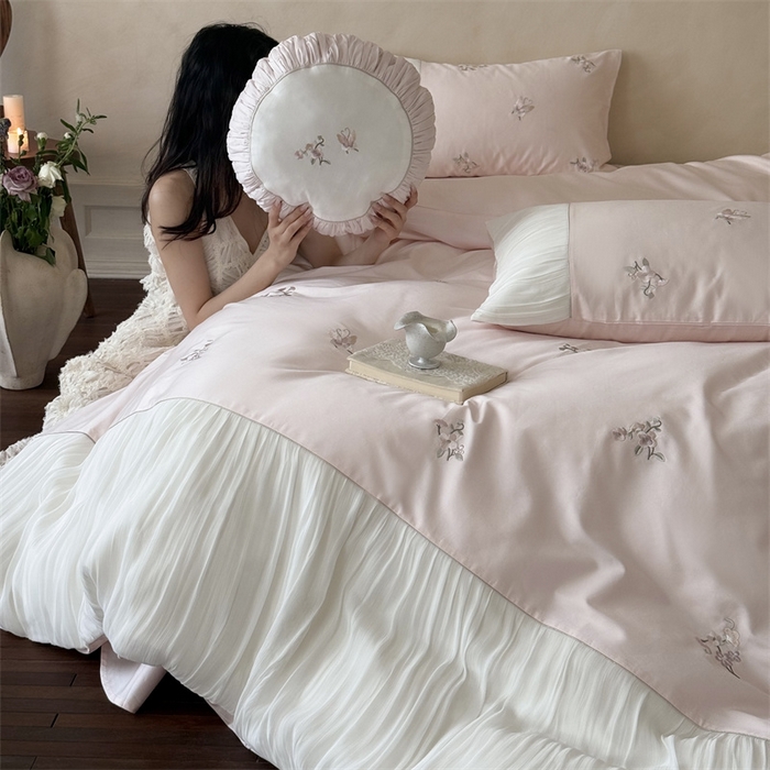 91家纺网 家纺一手货源 找家纺 （总）鹿班家居 2025年秋冬款100S长绒棉精密刺绣系列—弥花集（标准会员-20元）