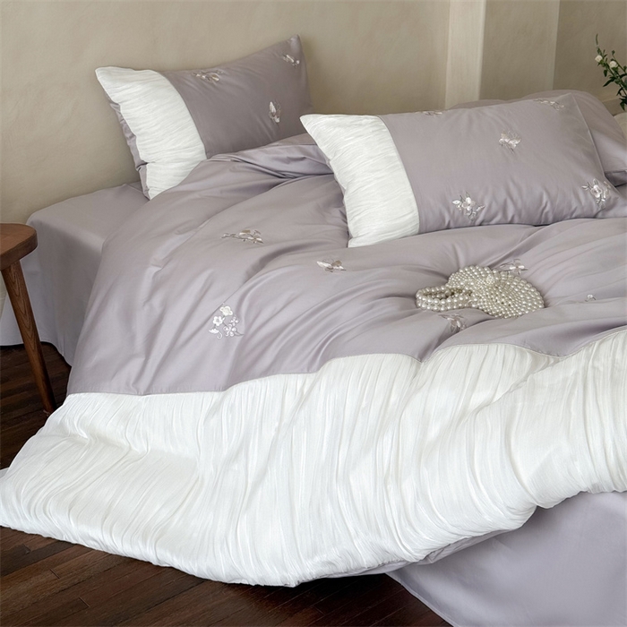 91家纺网 家纺一手货源 找家纺 鹿班家居 2025年秋冬款100S长绒棉精密刺绣系列—弥花集（标准会员-20元） 紫色