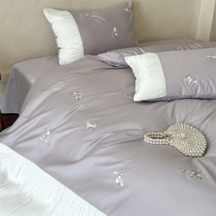 91家纺网 家纺一手货源 找家纺 鹿班家居 2025年秋冬款100S长绒棉精密刺绣系列—弥花集（标准会员-20元） 紫色