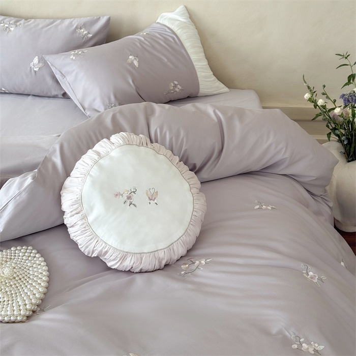 91家纺网 家纺一手货源 找家纺 鹿班家居 2025年秋冬款100S长绒棉精密刺绣系列—弥花集（标准会员-20元） 紫色