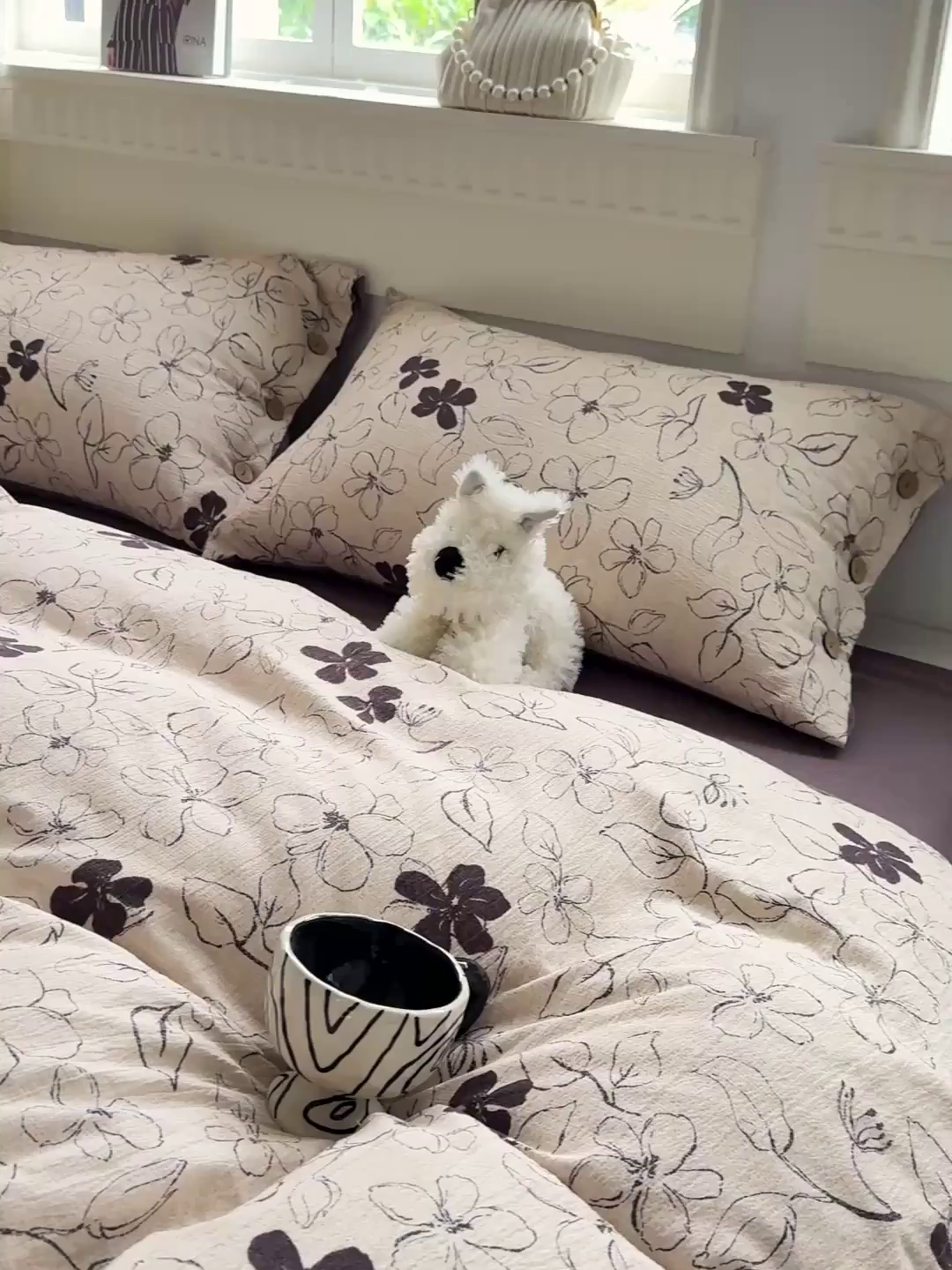 91家纺网 家纺一手货源 找家纺 水墨江南 2025新款原麻复古印花纽扣款四件套 绽放