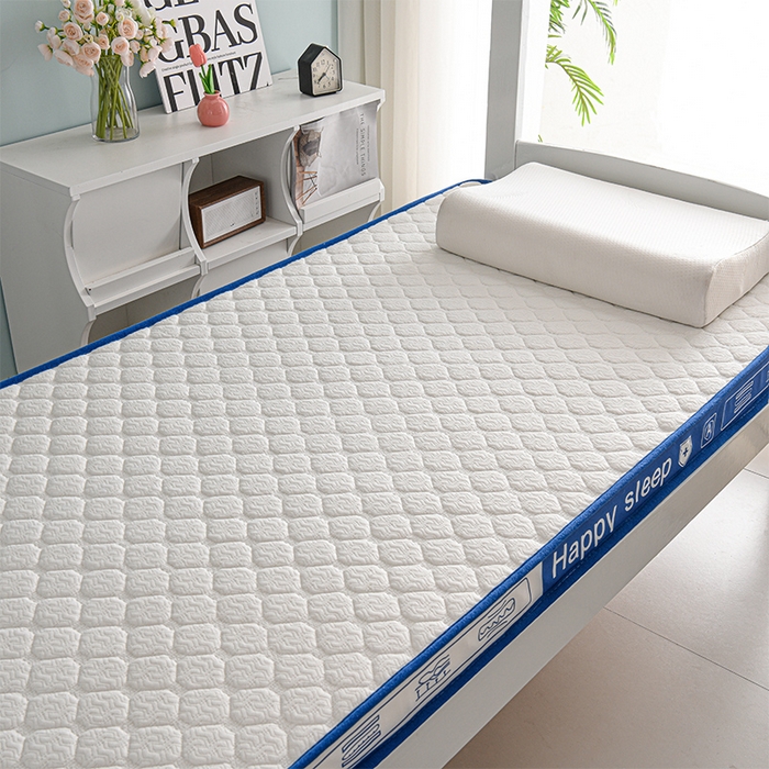 91家纺网 家纺一手货源 找家纺 赫本家纺 2025新款空气层抗压纤维棉立体床垫学生床垫 吉祥格蓝