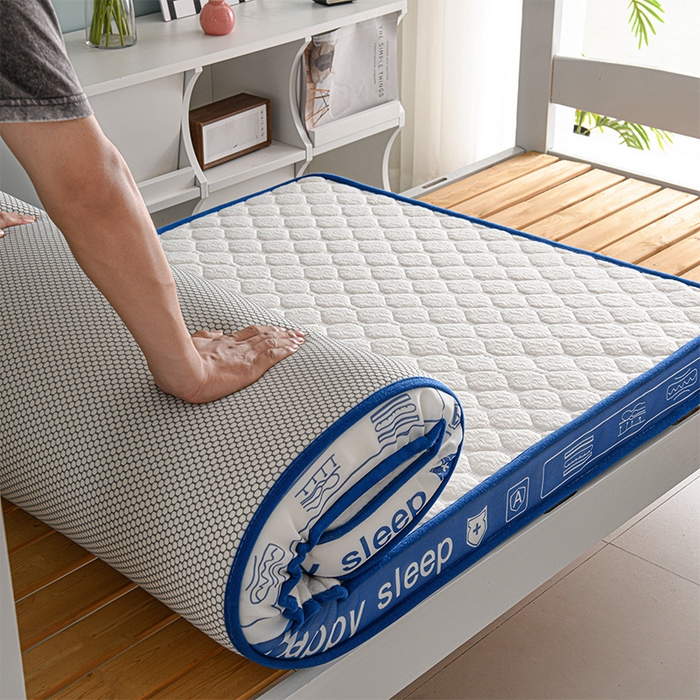 91家纺网 家纺一手货源 找家纺 赫本家纺 2025新款空气层抗压纤维棉立体床垫学生床垫 吉祥格蓝