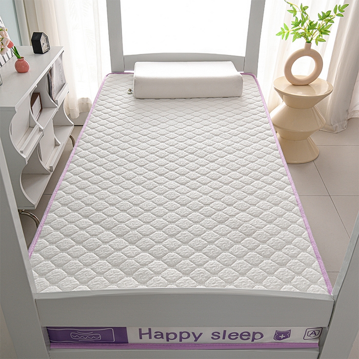 91家纺网 家纺一手货源 找家纺 赫本家纺 2025新款空气层抗压纤维棉立体床垫学生床垫 吉祥格紫