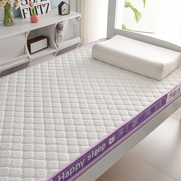 91家纺网 家纺一手货源 找家纺 赫本家纺 2025新款空气层抗压纤维棉立体床垫学生床垫 吉祥格紫