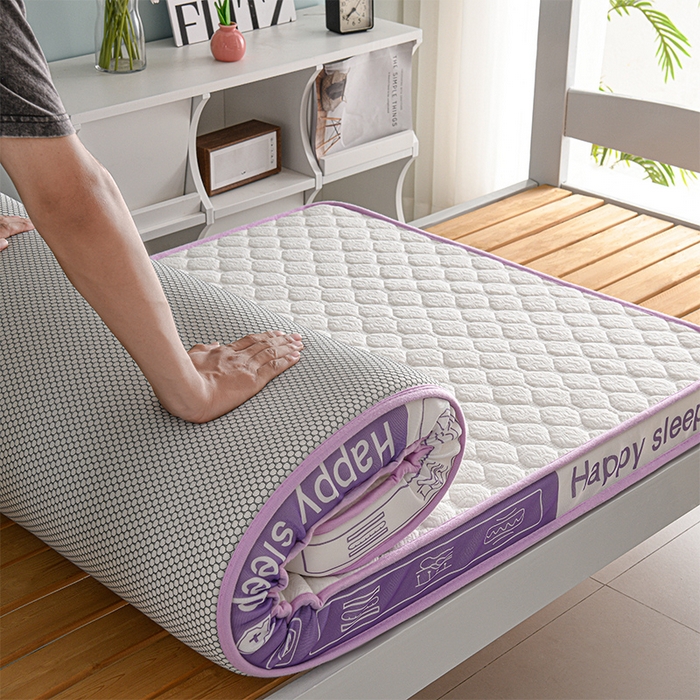 91家纺网 家纺一手货源 找家纺 赫本家纺 2025新款空气层抗压纤维棉立体床垫学生床垫 吉祥格紫