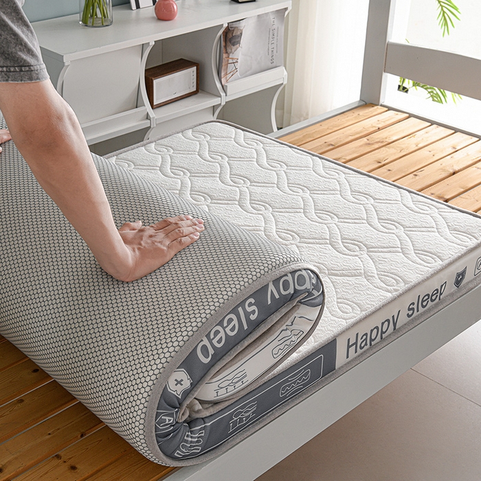 91家纺网 家纺一手货源 找家纺 赫本家纺 2025新款空气层抗压纤维棉立体床垫学生床垫 如意格灰