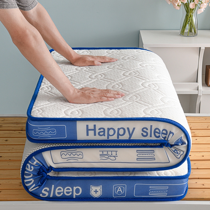 91家纺网 家纺一手货源 找家纺 赫本家纺 2025新款空气层抗压纤维棉立体床垫学生床垫 如意格蓝