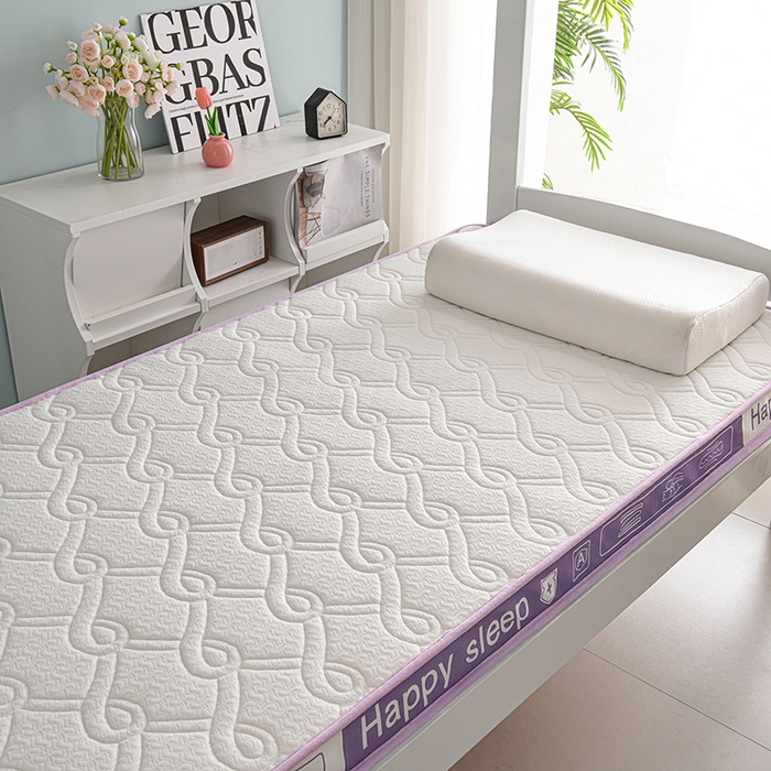 91家纺网 家纺一手货源 找家纺 赫本家纺 2025新款空气层抗压纤维棉立体床垫学生床垫 如意格紫