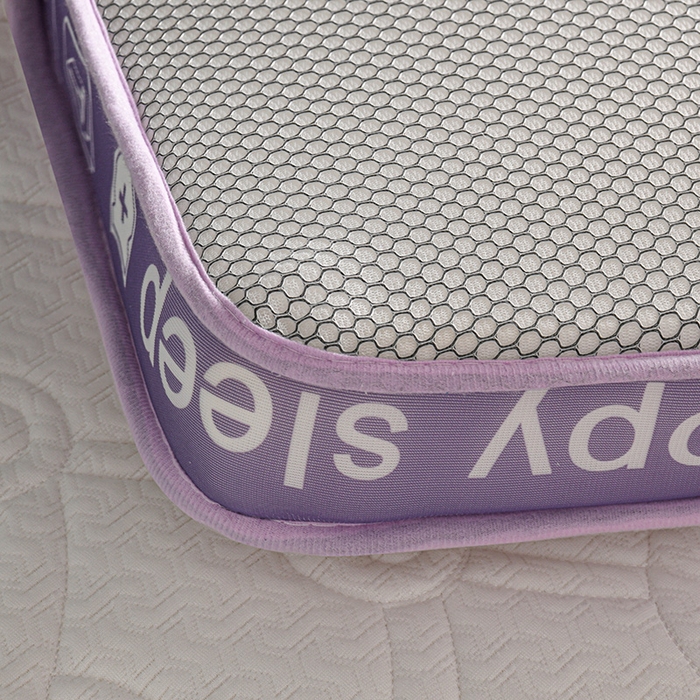 91家纺网 家纺一手货源 找家纺 赫本家纺 2025新款空气层抗压纤维棉立体床垫学生床垫 如意格紫