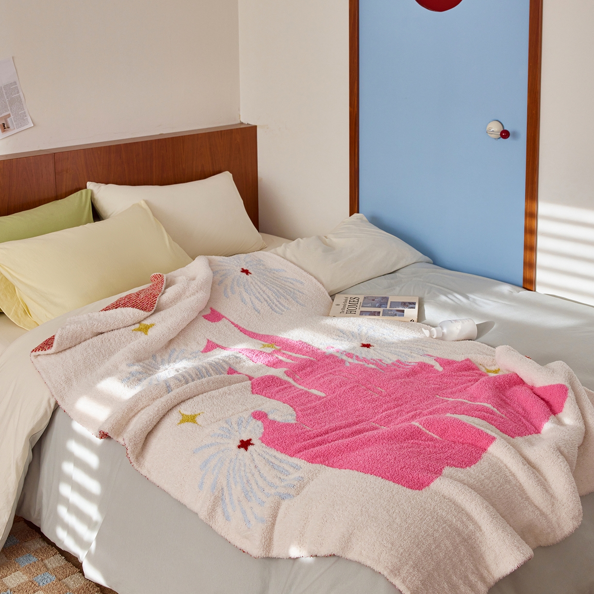 91家纺网 家纺一手货源 找家纺 （总）安莱生活 2025新款设计师款半边绒多功能盖毯