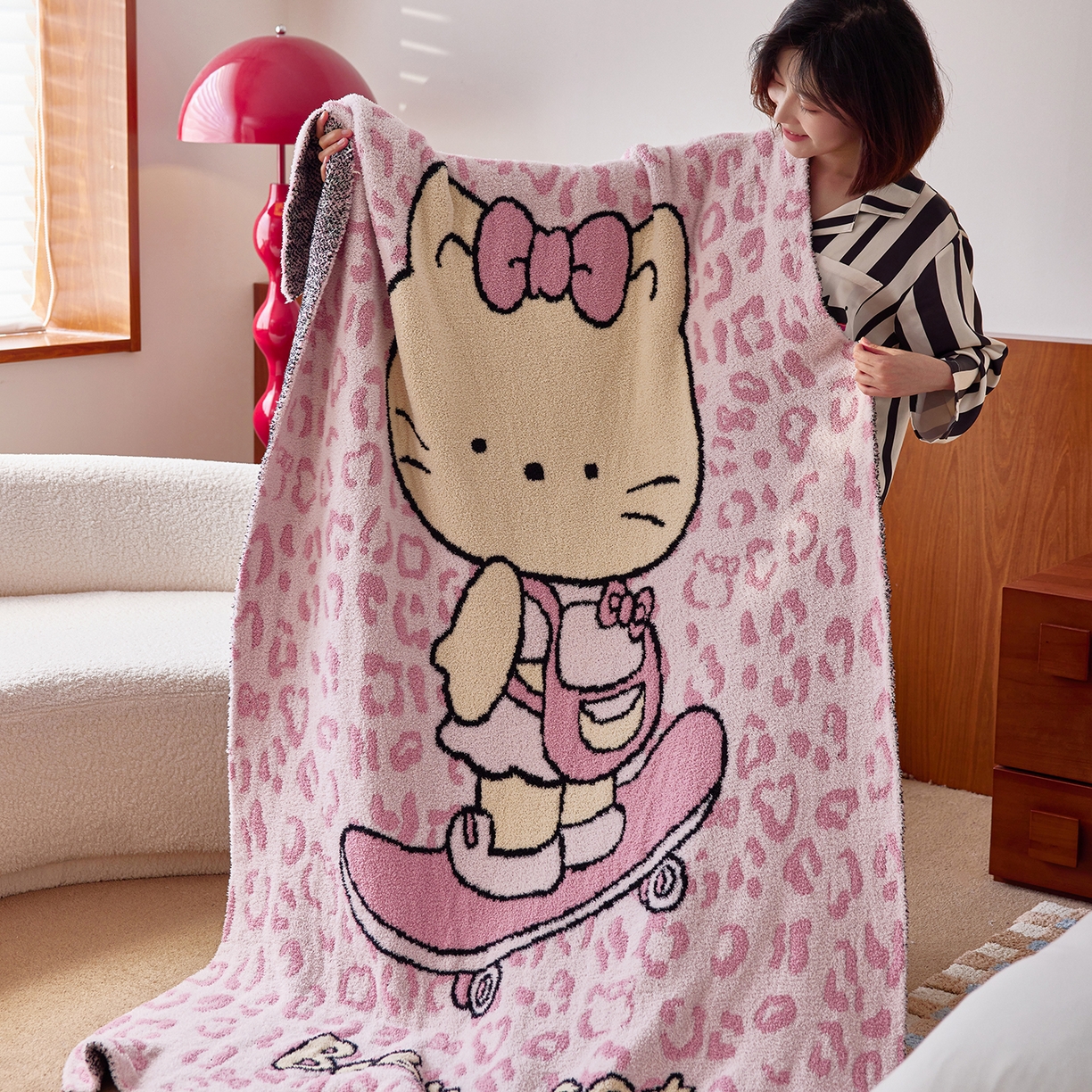 91家纺网 家纺一手货源 找家纺 （总）安莱生活 2025新款设计师款半边绒多功能盖毯