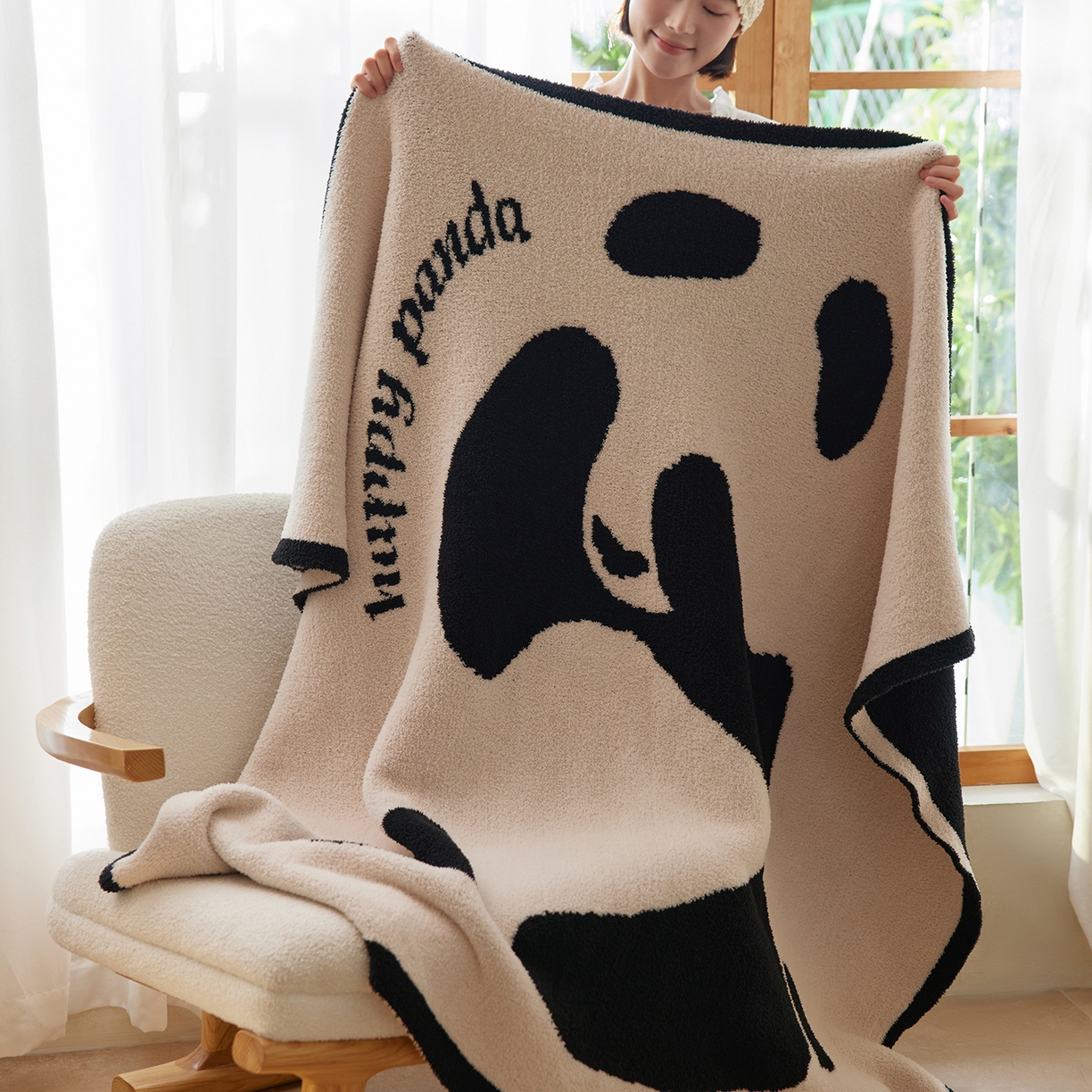 91家纺网 家纺一手货源 找家纺 （总）安莱生活 2025新款设计师款半边绒多功能盖毯