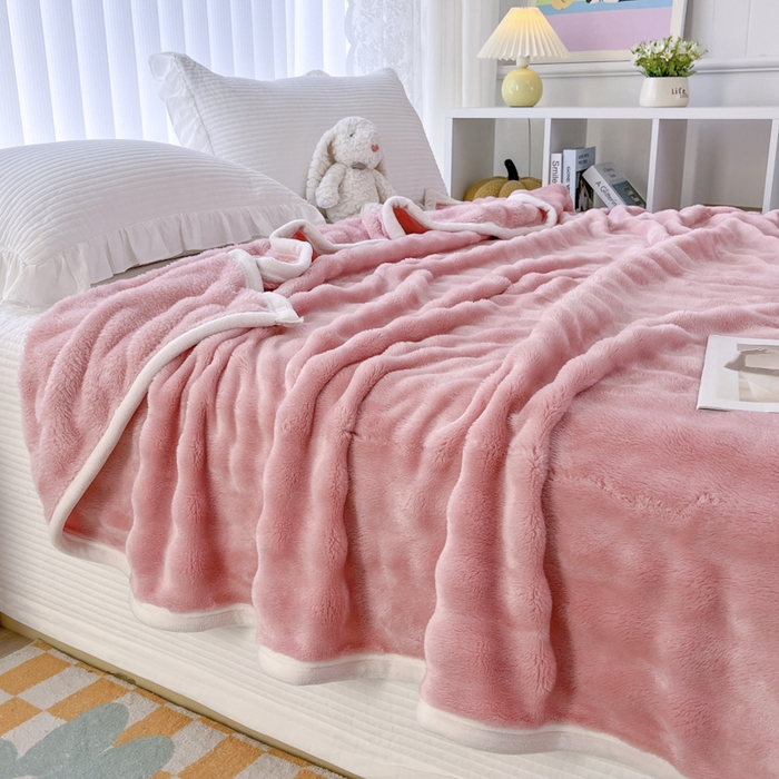 91家纺网 家纺一手货源 找家纺 （总）莱凯家纺 2025新款牛奶绒泡泡毯子盖毯毛毯-可跨境