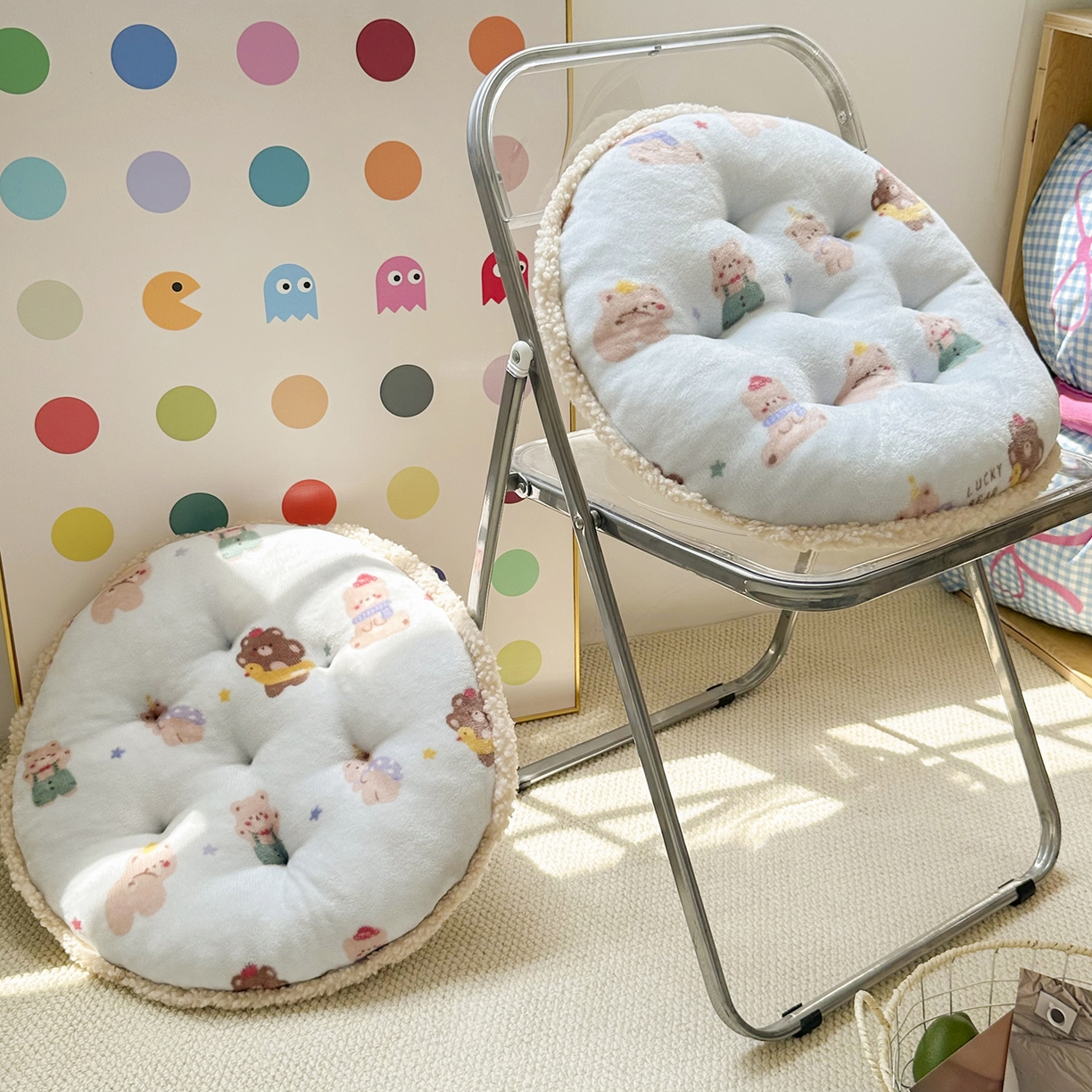 91家纺网 家纺一手货源 找家纺 （总）番茄+2025秋冬新款牛奶绒卡通蒲团坐垫