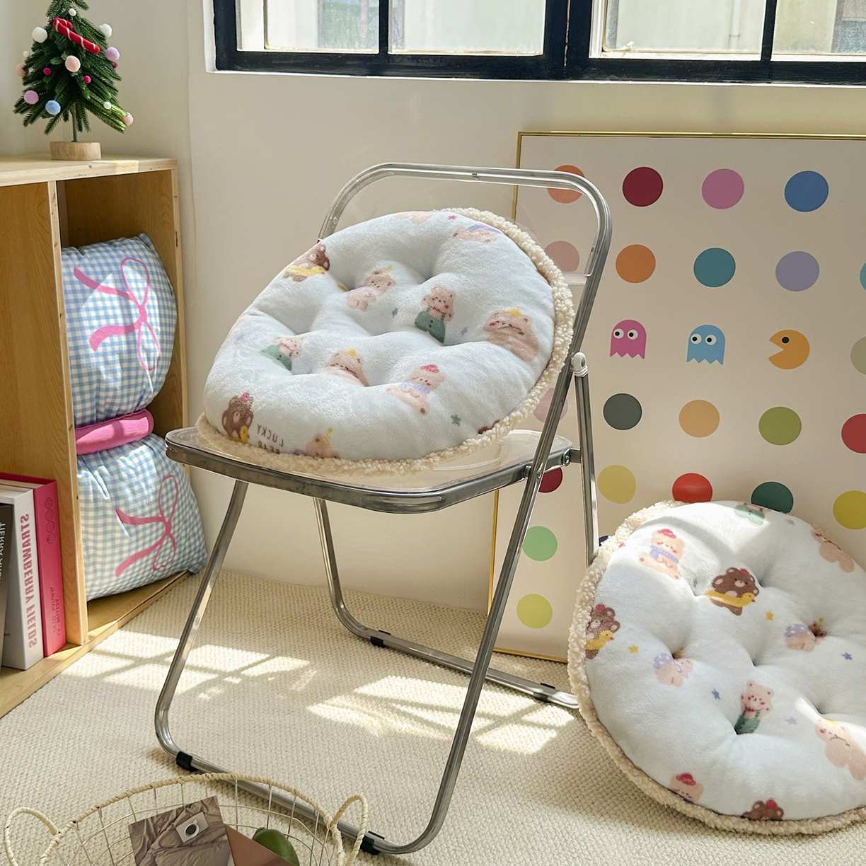 91家纺网 家纺一手货源 找家纺 （总）番茄+2025秋冬新款牛奶绒卡通蒲团坐垫