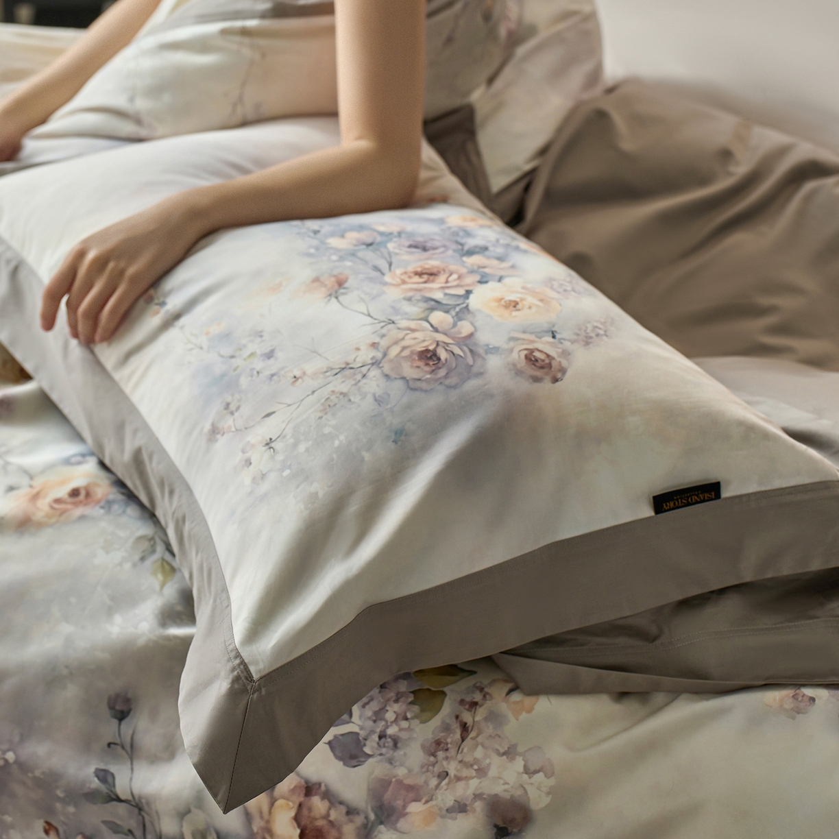 91家纺网 家纺一手货源 找家纺 （总）轩和家居 2025新款轻奢A类70S长绒棉纯棉印花四件套-第三组