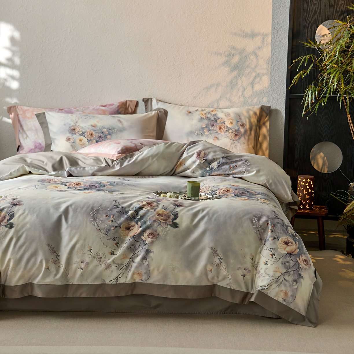 91家纺网 家纺一手货源 找家纺 （总）轩和家居 2025新款轻奢A类70S长绒棉纯棉印花四件套-第三组