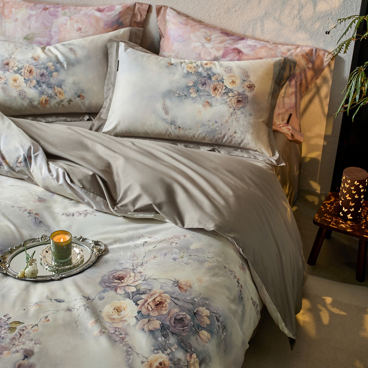 91家纺网 家纺一手货源 找家纺 （总）轩和家居 2025新款轻奢A类70S长绒棉纯棉印花四件套-第三组