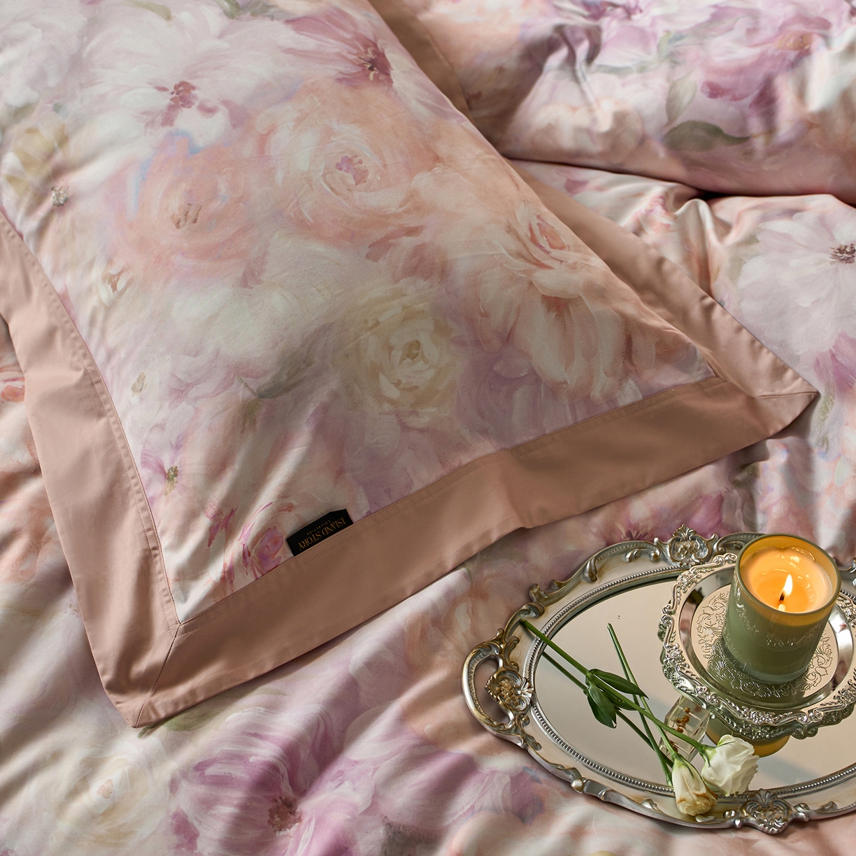 91家纺网 家纺一手货源 找家纺 轩和家居 2025新款轻奢A类70S长绒棉纯棉印花四件套-第三组 伊犁花甸