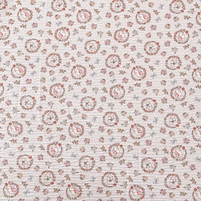 91家纺网 家纺一手货源 找家纺 小萌虎2025新款双层纱皱皱棉床笠 小花园