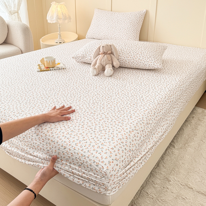 91家纺网 家纺一手货源 找家纺 小萌虎2025新款双层纱皱皱棉床笠 拓颖