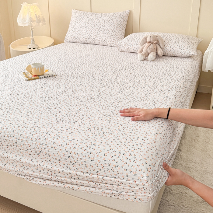 91家纺网 家纺一手货源 找家纺 小萌虎2025新款双层纱皱皱棉床笠 拓颖