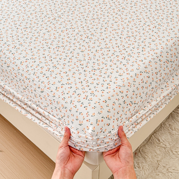 91家纺网 家纺一手货源 找家纺 小萌虎2025新款双层纱皱皱棉床笠 拓颖