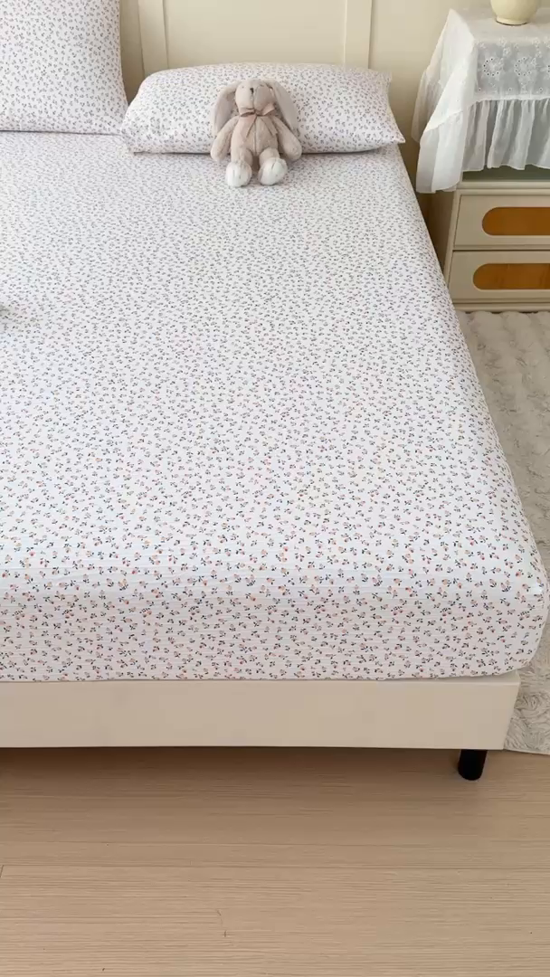 91家纺网 家纺一手货源 找家纺 小萌虎2025新款双层纱皱皱棉床笠 拓颖